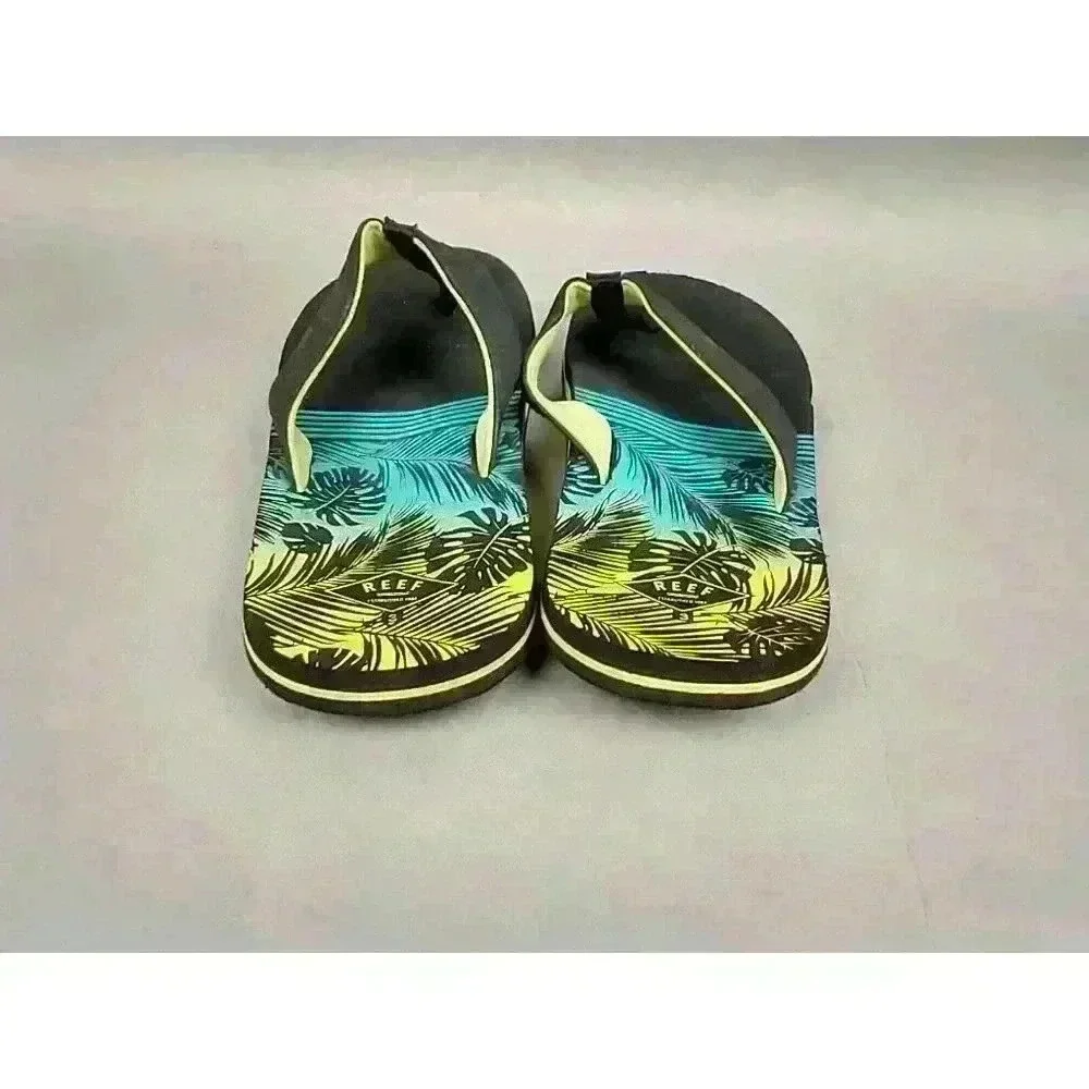 Reef Boys Kids Pool Beach Flip Flops Thongs Sandals‎ Blue Aqua Green 3 US